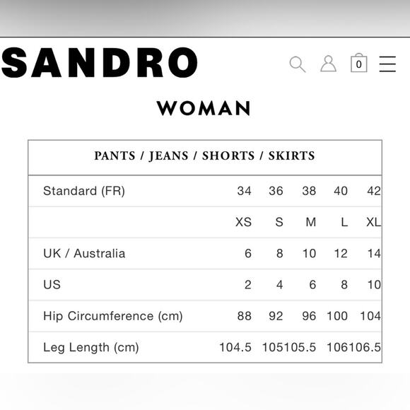 SANDRO Women's Burgundy Narrow Wale Corduroy Pants Cropped Size FR 34  US 2 - Picture 9 of 9